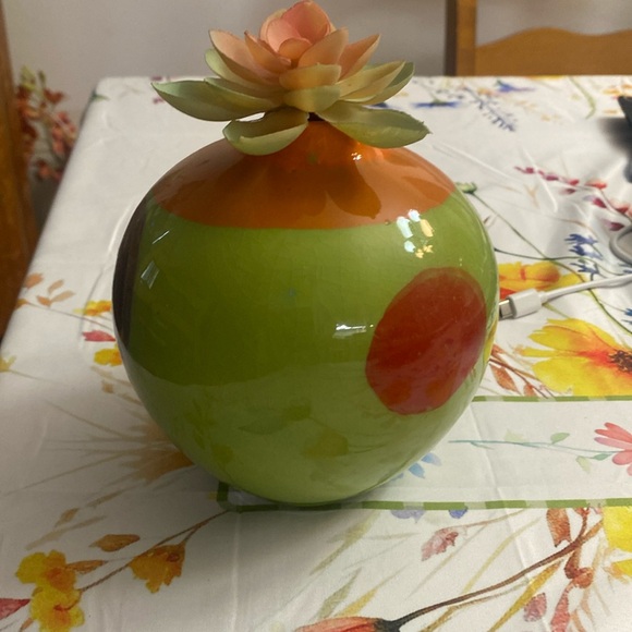 Crate & Barrel Round Roly Poly Ceramic Zoey Vase Multi-Color - Picture 4 of 11